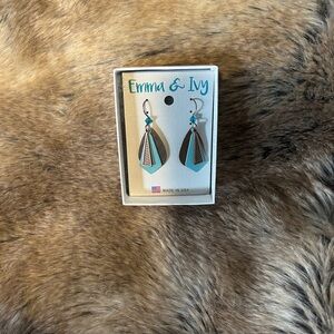 Teal and Silver Earrings
